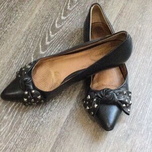 Cordon Como Black Studded Bow Flats